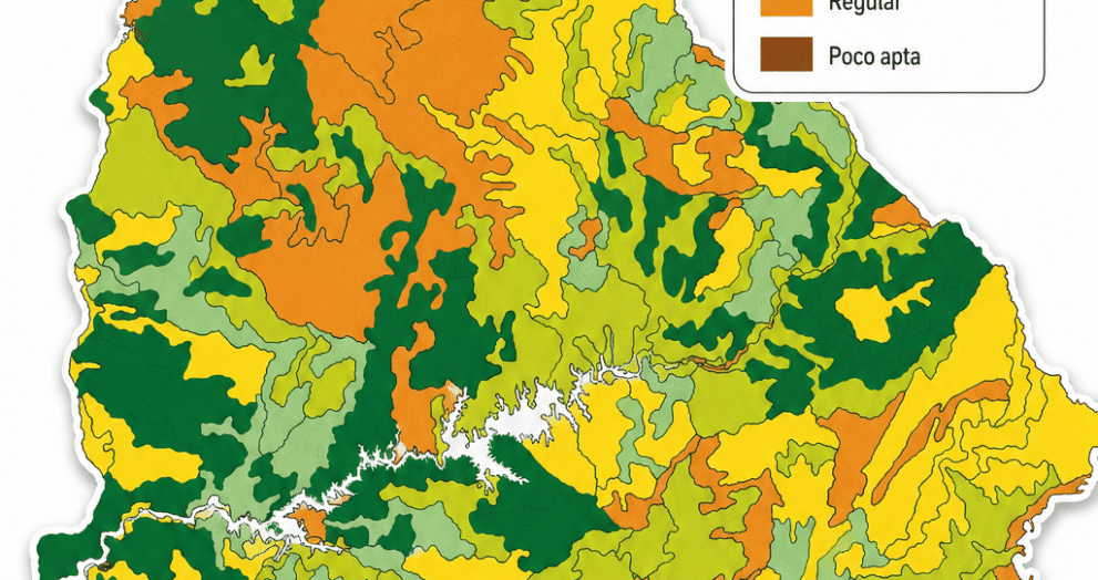 Uruguay farmland soils CONEAT map